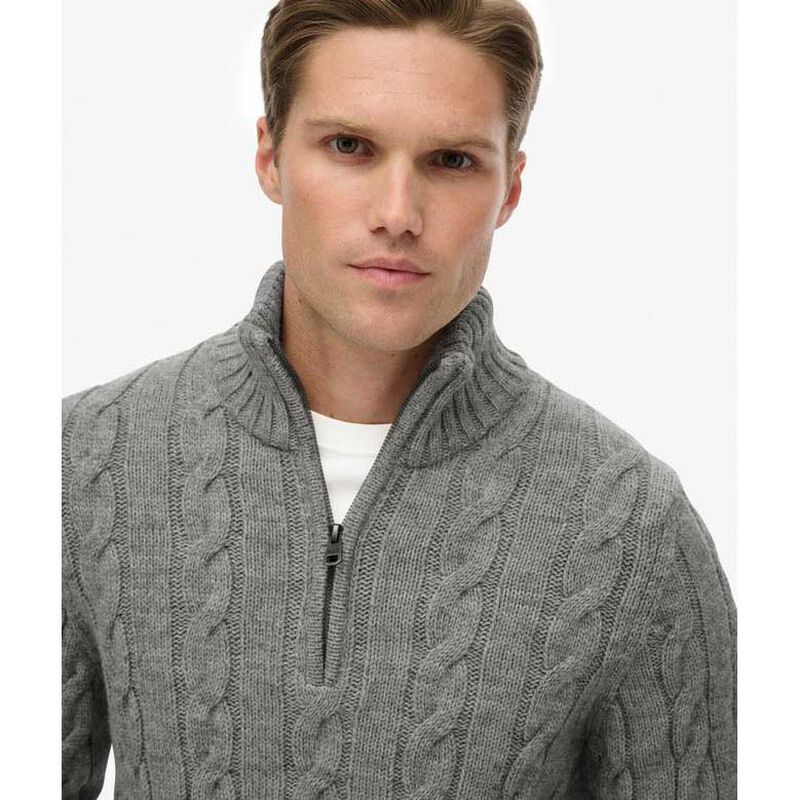Superdry Jacob Cable Knit Half Zip image number 2